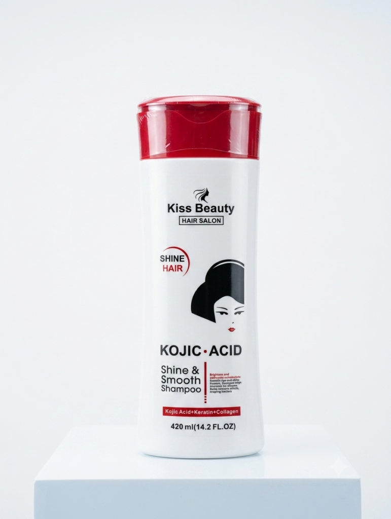 ✨ Champú Brillo y Suavidad Kiss Beauty® - Ácido Kójico + Keratina + Colágeno (420ml) ✨
