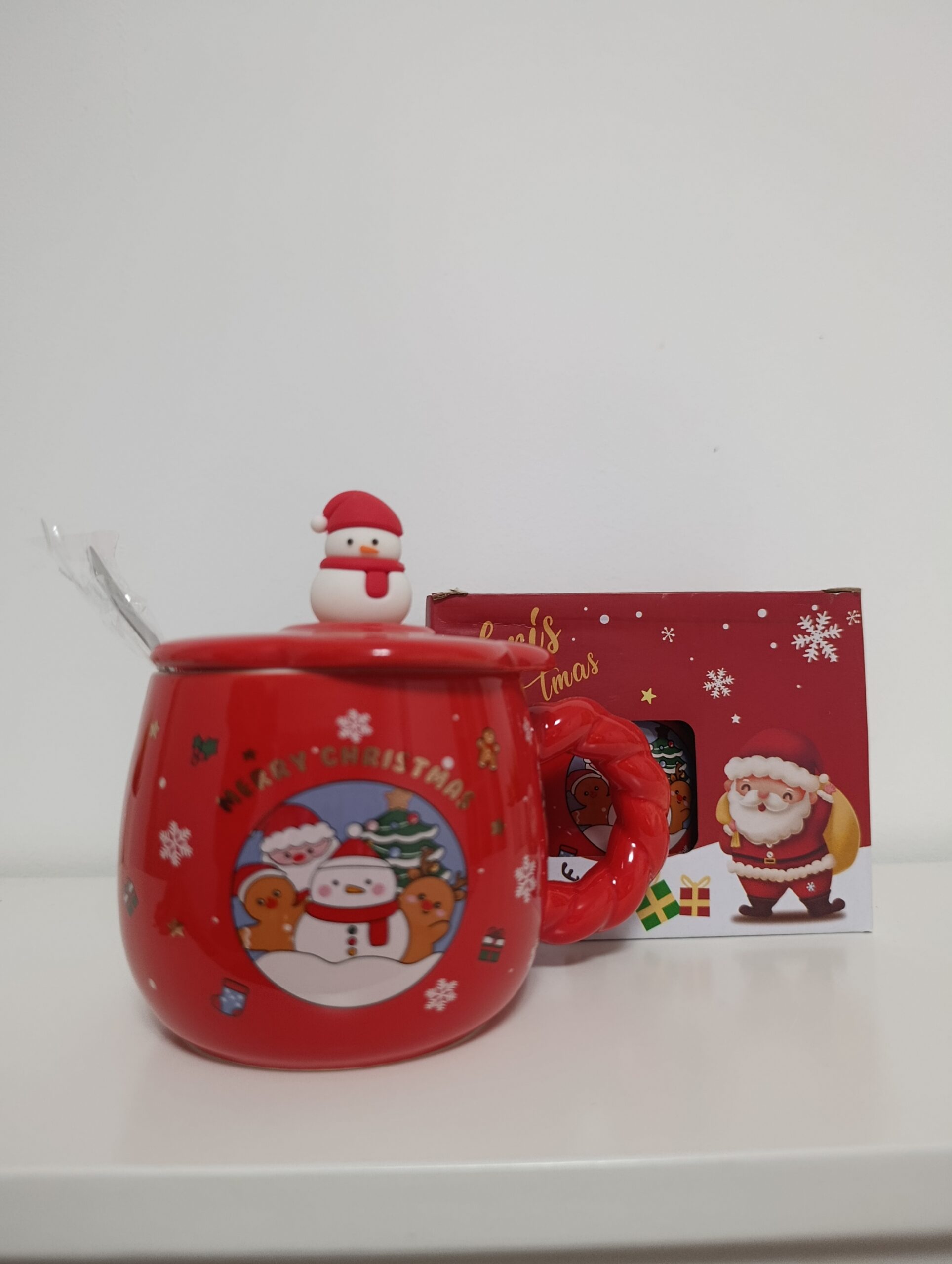 ✨ ¡Navidad Encantadora! Taza Navideña con Tapa y Cuchara ✨🎄 - Imagen 4