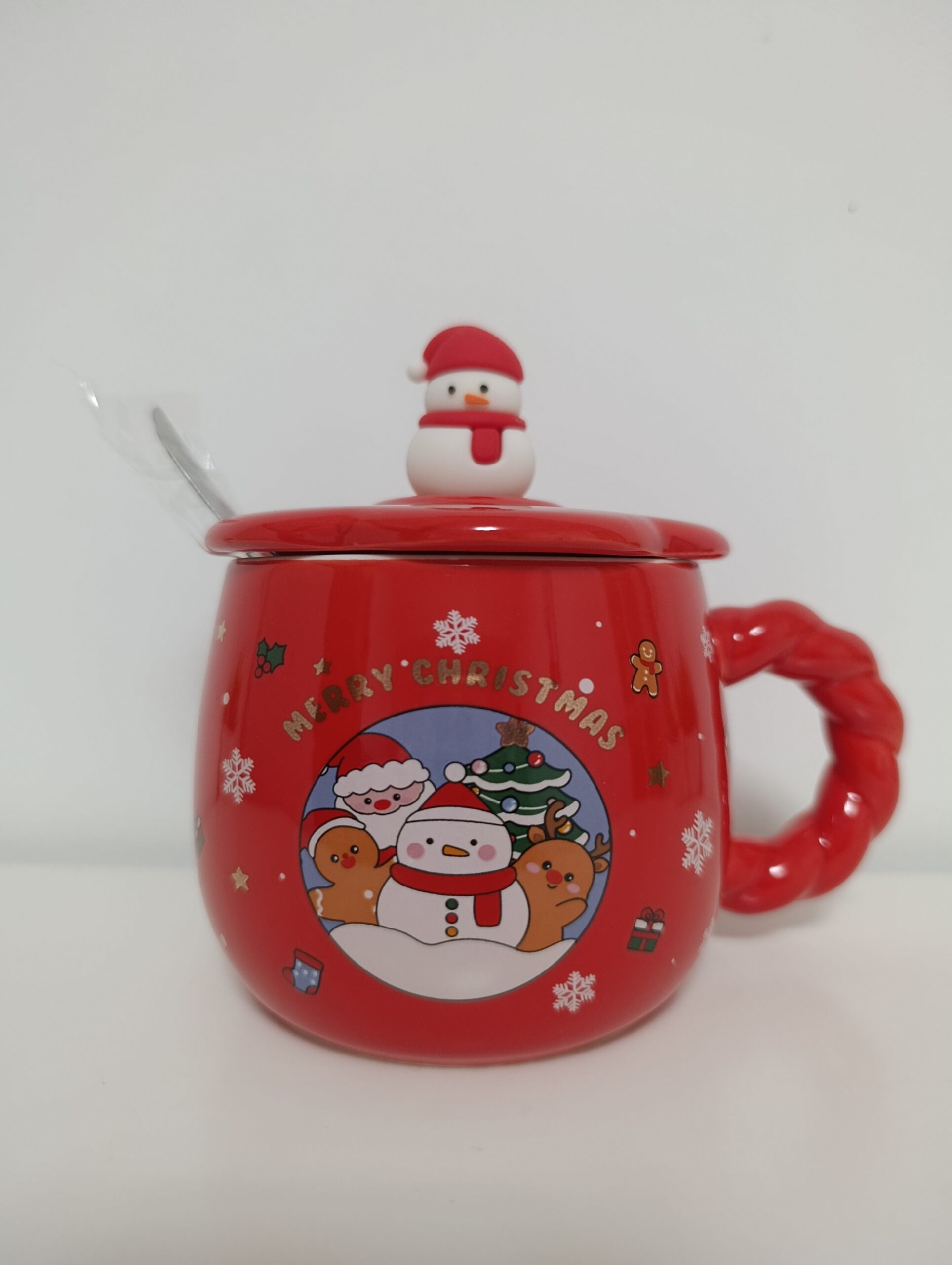 ✨ ¡Navidad Encantadora! Taza Navideña con Tapa y Cuchara ✨🎄 - Imagen 2